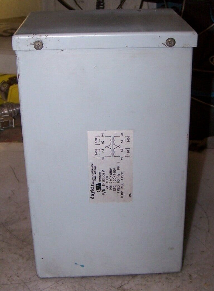 DAYKIN 1000 VA WALL MOUNT TRANSFORMER 240/480 PRI 120/240 SEC 1 PHASE TF1000EP