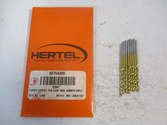 (85704385) 5/64" x 1" x 2" OAL 118° High Speed Steel Jobber Drill - Pack of 8