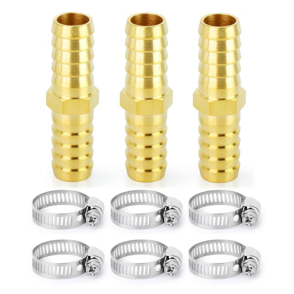 ChillWaves Brass Hose Barb Fittings, Splicer Mender Union 7/8" Barb x 7/8" Ba...