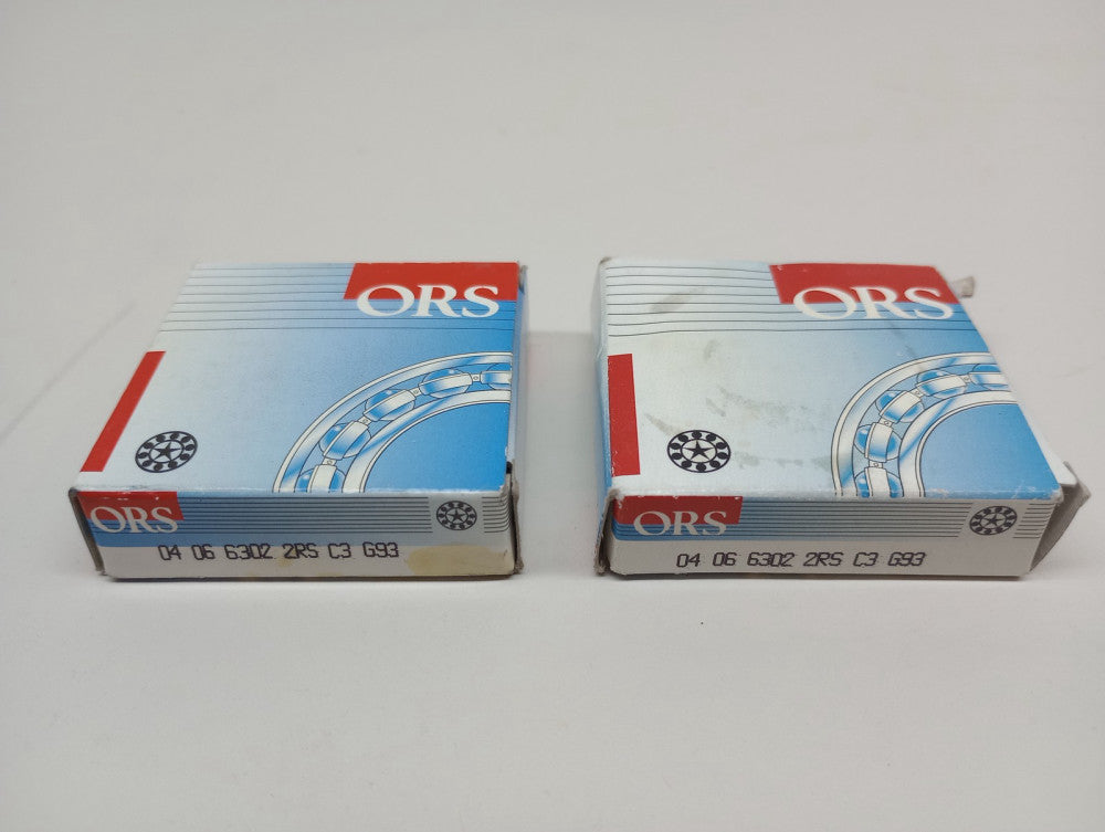 ORS 6302-2RS-C3-G93 Shielded Ball Bearing 15mm ID x 42mm OD x 13mm W (Pack of 2)