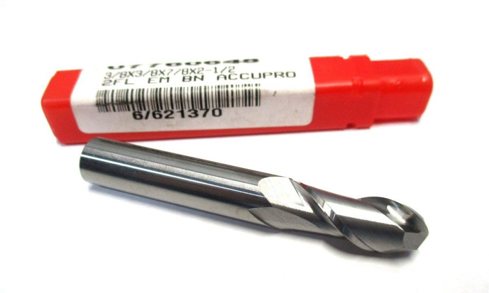Made in USA (07760648) 3/8 x 7/8 x 2-1/2 2-Flute SE RH Carbide Ball End Mill
