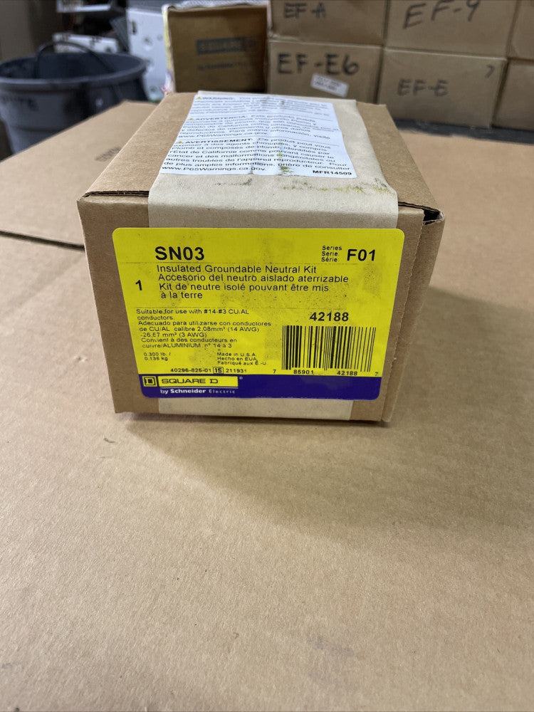 1-Square D SN03 Insulated Groundable Neutral Kit Series F01