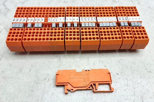 38 Pack Wago 60947-7-1 Orange Terminal Block 600V 20A 28-12 Awg Used