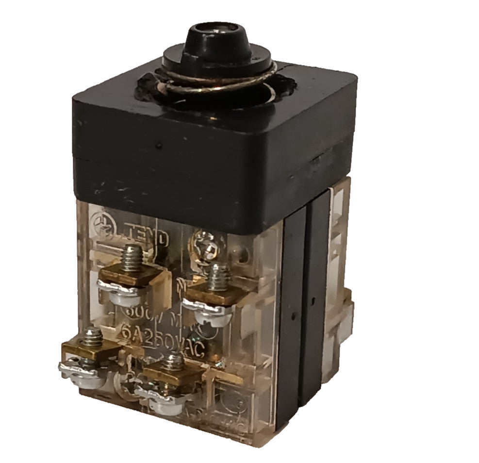 TEND push-button switch with 6A, 250VAC/ 5A, 240VAC, 600V Max contact block