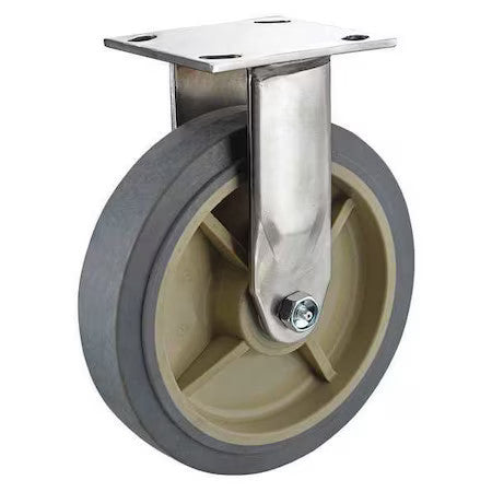Zoro Select P21rx-Rp060d-14-Am Rigid Plate Caster,Tpr,6 In.,600 Lb.