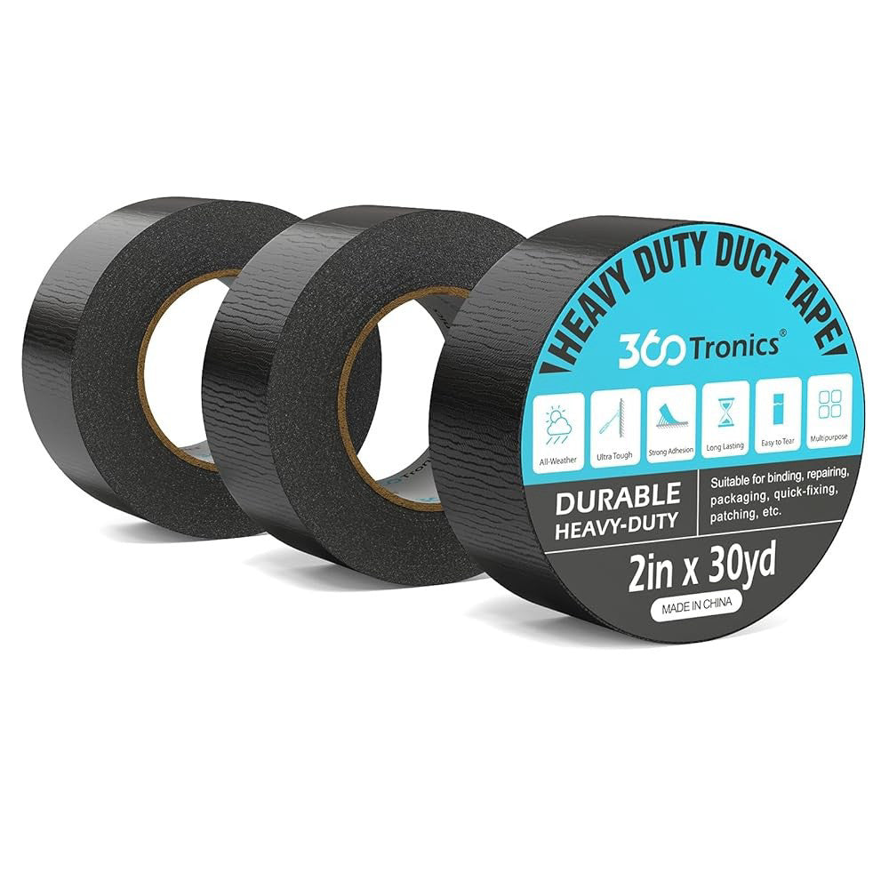 IP65 Duct Tape, 2in x 30yds, 3Rolls, Waterproof, For Crafts, Repairs, No Residue