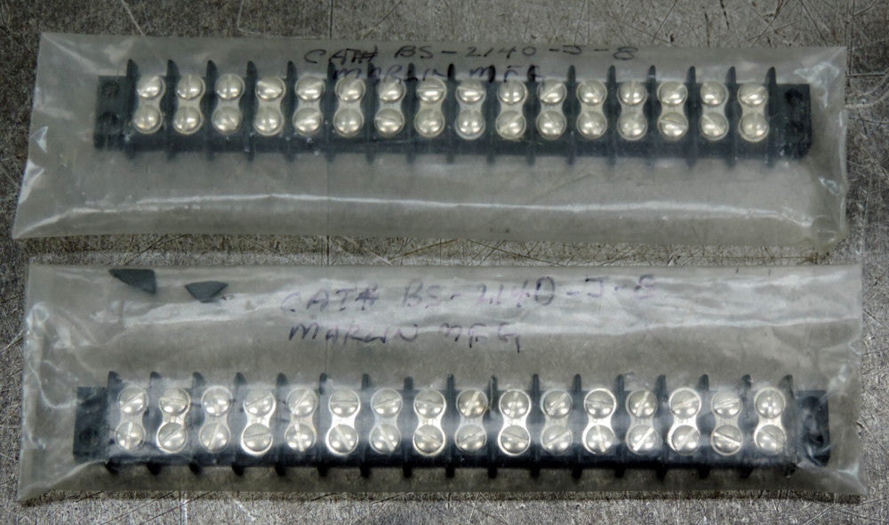 Lot of (2) New Conn Term Strip Barrier 16 Pole 9.53mm Pitch DBL Row 22-12