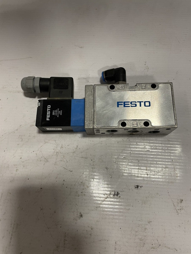 Festo MVH-5-1/4-B 1/4” 5/2-Way Air/Pneumatic Solenoid Valve 28-145psi 24VDC