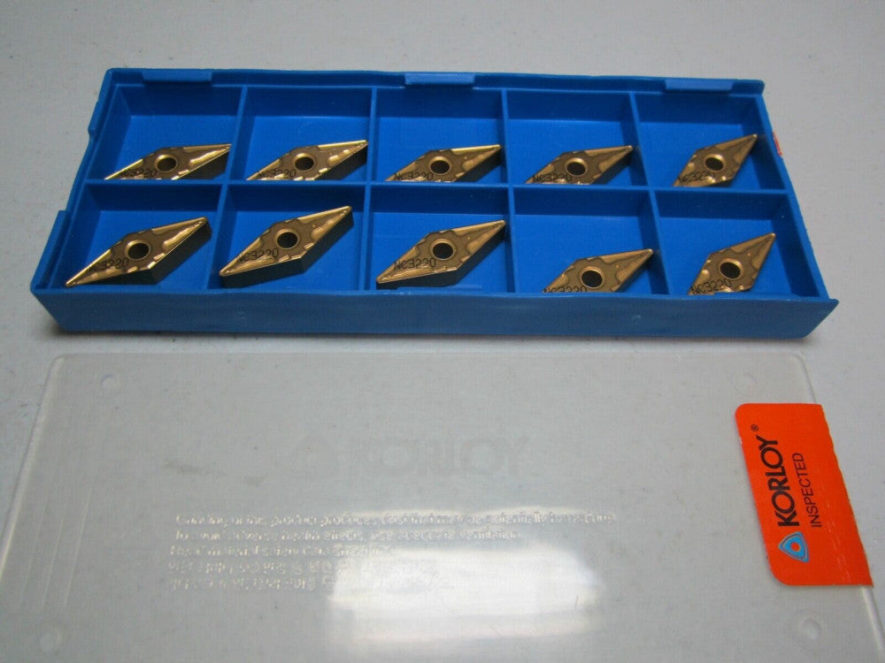 KORLOY (102045355) VMG160408-HM NC3220 Carbide Turning Tool Insert - Pack of 10