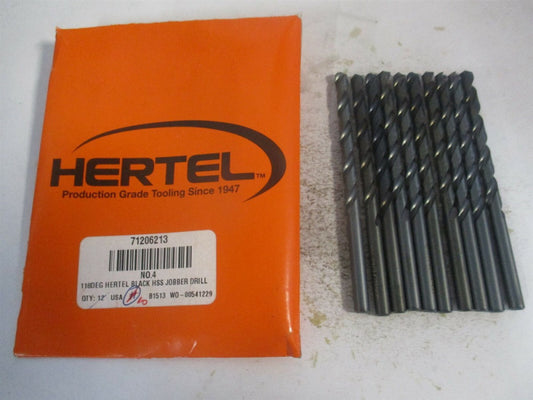 (71206213) #4" x 2-1/2" x 3-3/4" HSS RH Regular Spiral Jobber Drill Bit - Qty 10