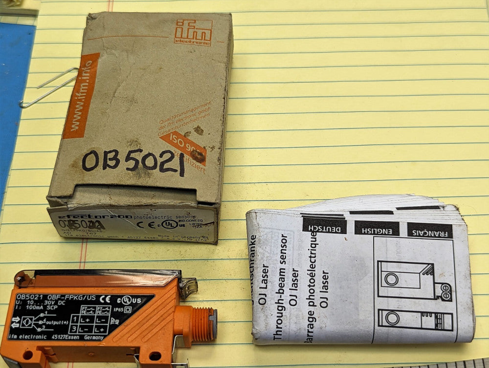 IFM OB5021 OBF-FPKG/US Photoelectric Sensor NO BOX OR PAPERS NEW [OF21]