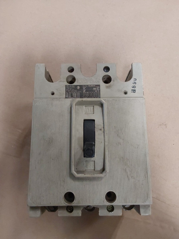 ITE GOULDS 40 AMP CIRCUIT BREAKER 240/480/600 VAC 3 POLE HE3-B040 NOS M32