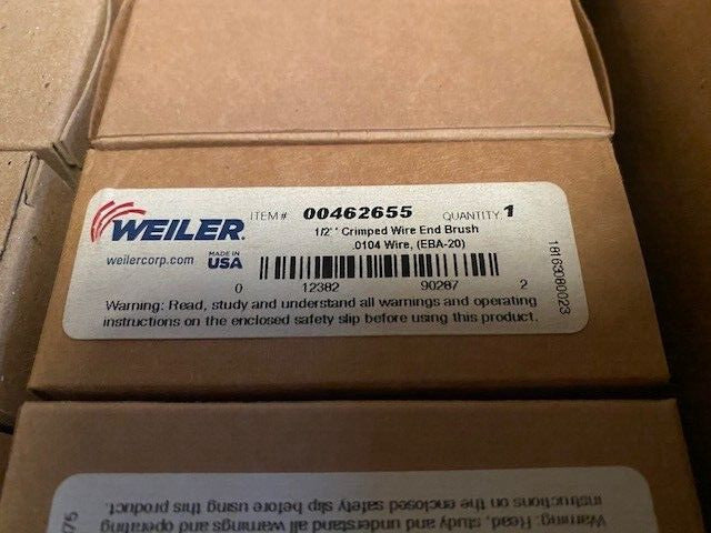 Weiler - End Brush: 1/2" Dia, Steel, Crimped Wire - 00462655 - BUY MORE & SAVE!!