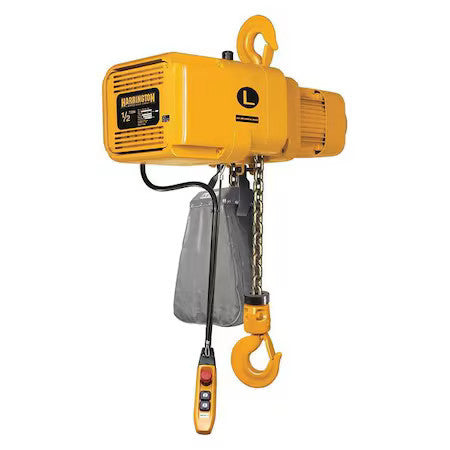 Harrington Ner005ld-15 Electric Chain Hoist, 1,000 Lb, 15 Ft, Hook Mounted - No