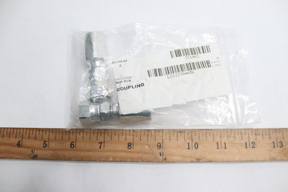 (2-Pk) Caterpillar Straight Coupling Silver Stainless Steel 71463