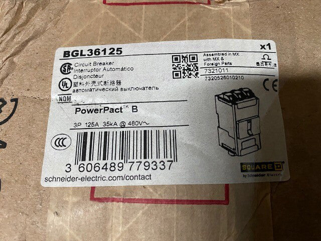 Square D Power Pact BGL36125 Circuit breaker 125A 3 poles 35 KA 480V (NEW)