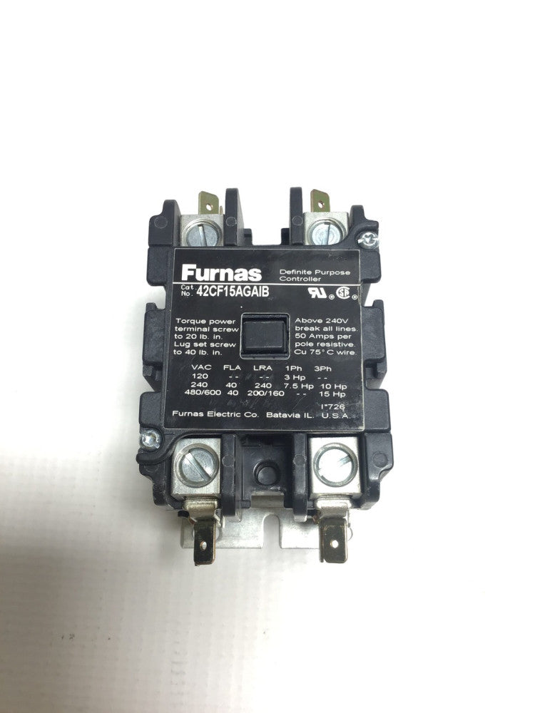 Furnas 42CF15AGAIB Definite Purpose Contactor 40A 600V 2 Pole