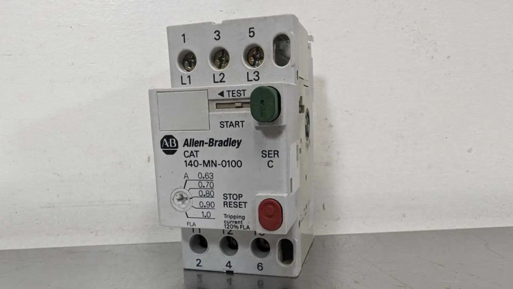 Allen-Bradley 140-MN-0100 Manual Motor Starter Circuit Breaker Ser C 0.63-1.0A 3