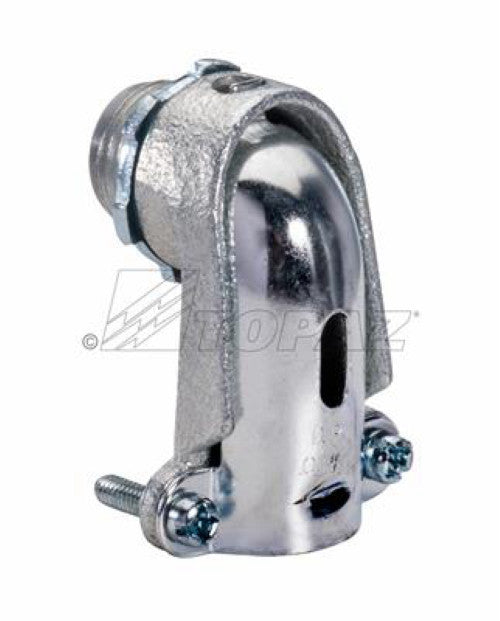 Box of 10 3/4" Topaz BX-FLEX Connector 90 Degree Zinc Die Cast Cat. No. 102