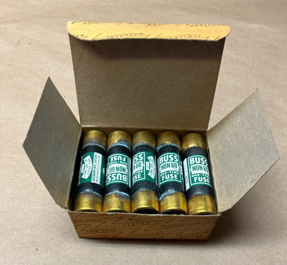Box of 10 Bussmann NON60 One-Time Buss Fuses 250V