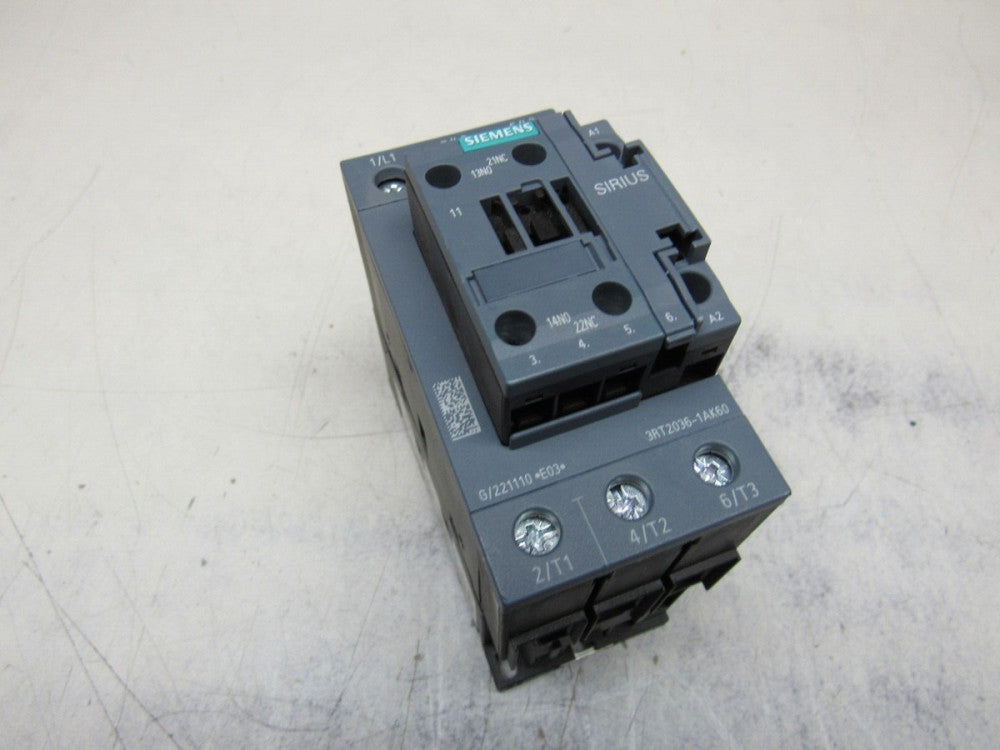 SIEMENS SIRIUS CONTACTOR 3RT2036-1AK60 110V/50HZ 120V/60HZ COIL 51AMP NICE USED