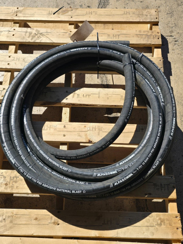ALFAGOMMA T-751  1-1/2"X41'  ABRASIVE MATERIAL BLAST HOSE 10-BAR,150PSI, M/O!