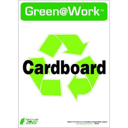 Zing 0024S Green At Work, Cardboard, 10 In W X 7 In H, Horizontal Rectangle,