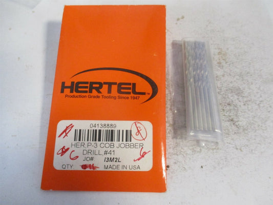 (04138889) #41 135° 1-3/8" x 2-3/8" OAL Cobalt Tapered Jobber Drill - Pack of 6