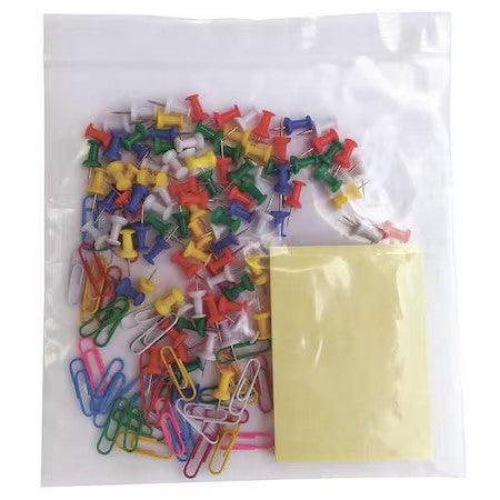 Zoro Select 8Av55 Reclosable Bag, Zip Seal, 15 In L, 12 In W, 4 Mil Thick, Low