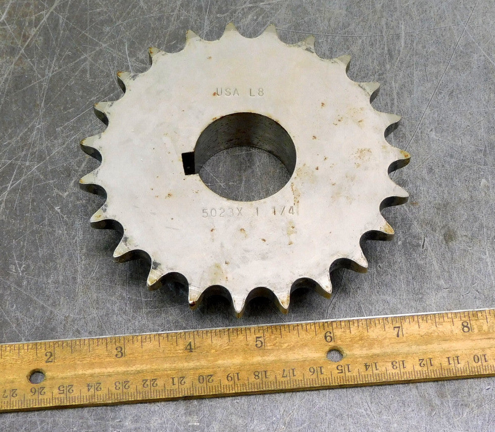 USA L8 5023 x 1-1/4 Roller Chain Sprocket #50 23 Teeth 1-1/4" Bore