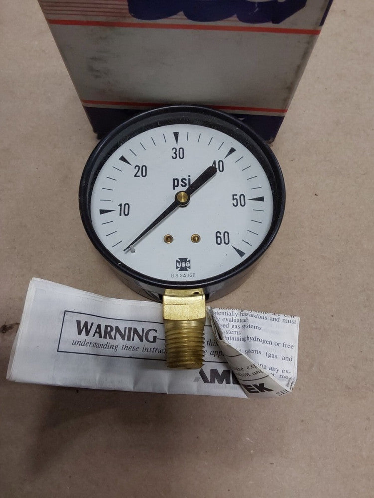 NEW 2 1/2" USG P-500 0-60 PSI Pressure Gauge 1/4 ANPT