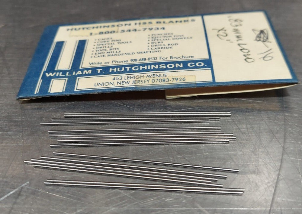 Lot Of 16 - USA Hutchinson .83mm x 2" Low Drill Blank Reamer Pin Gage Drill Tool