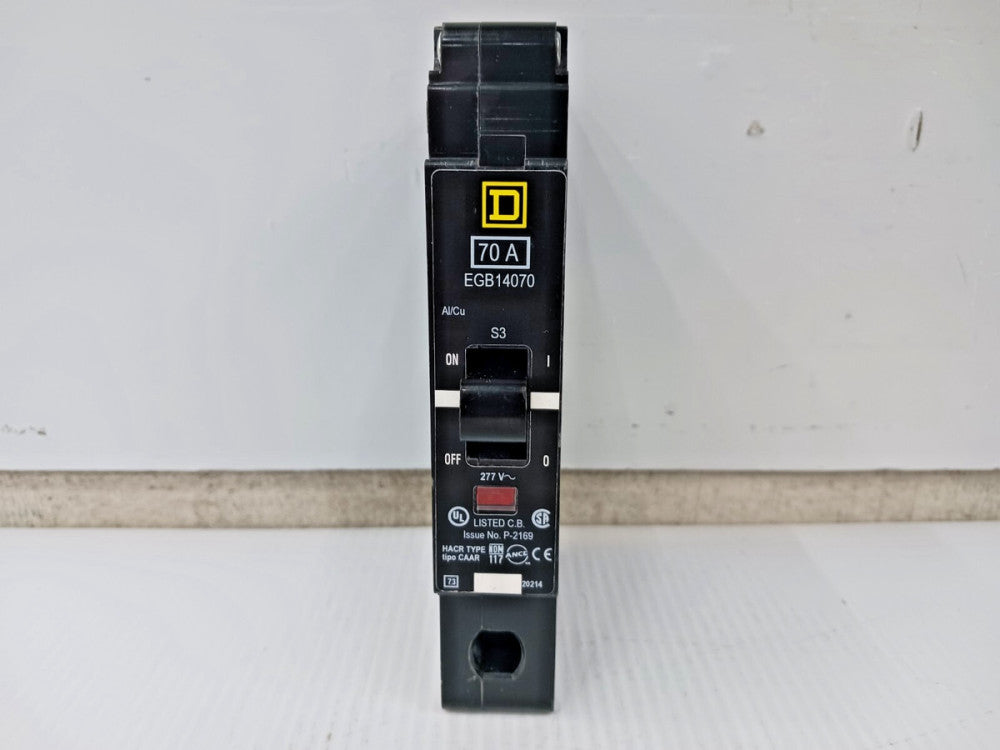 Square D 70 Amp Bolt-On Circuit Breaker 1 Pole 277 VAC 35kA EGB14070