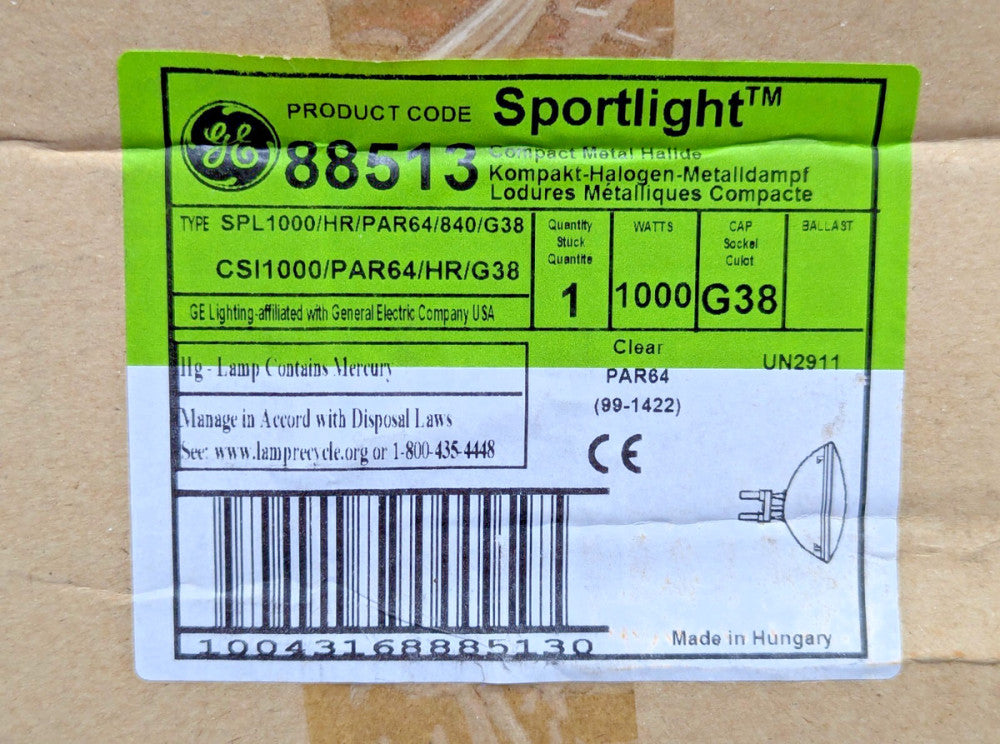 1000W G38 Sports Lighting Lamp GE88513 SPL1000/HR/PAR64/840/G38 Par64 [B1S2]