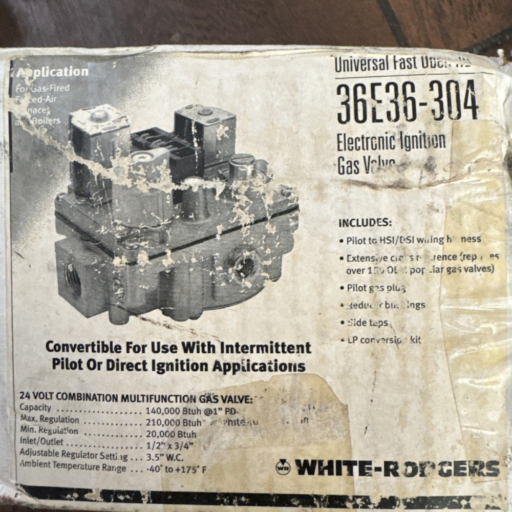 NEW EMERSON White Rodgers Universal Fast Open Manifold Gas Valve 36E36-304