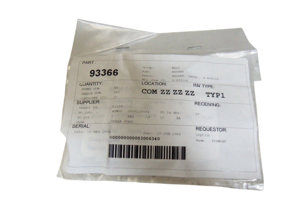 LOT OF 15 INSULATOR WASHER 4-408368 NSNP