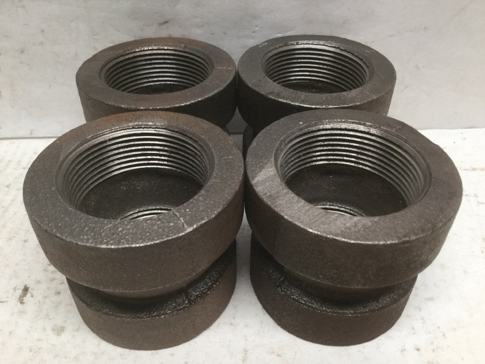 Ward 1 1/4” FNPT X 1 1/2” FNPT Reducing Coupling Malleable Iron (Lot of 4)