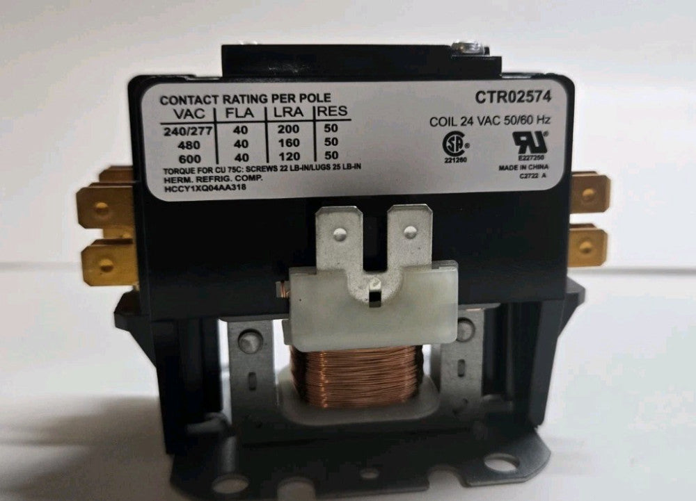  Condenser Contactor OEM Replacement CTR02574 - Single Pole 40 Amp