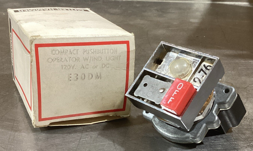 Eaton E30DM Compact Off Pushbutton Operator W/Indicator Light 120V