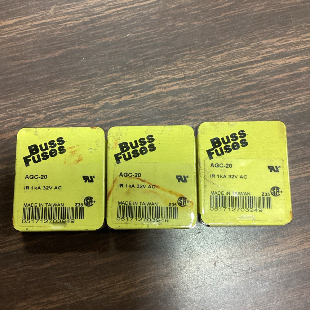 Buss Fuses AGC-20 Blade Fuses 20A, 15 Pieces