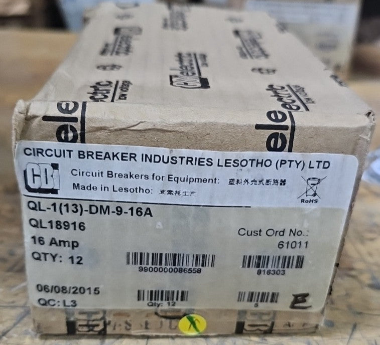 Box of 12 CBI 16A Circuit Breakers QL18916 1 Pole Units