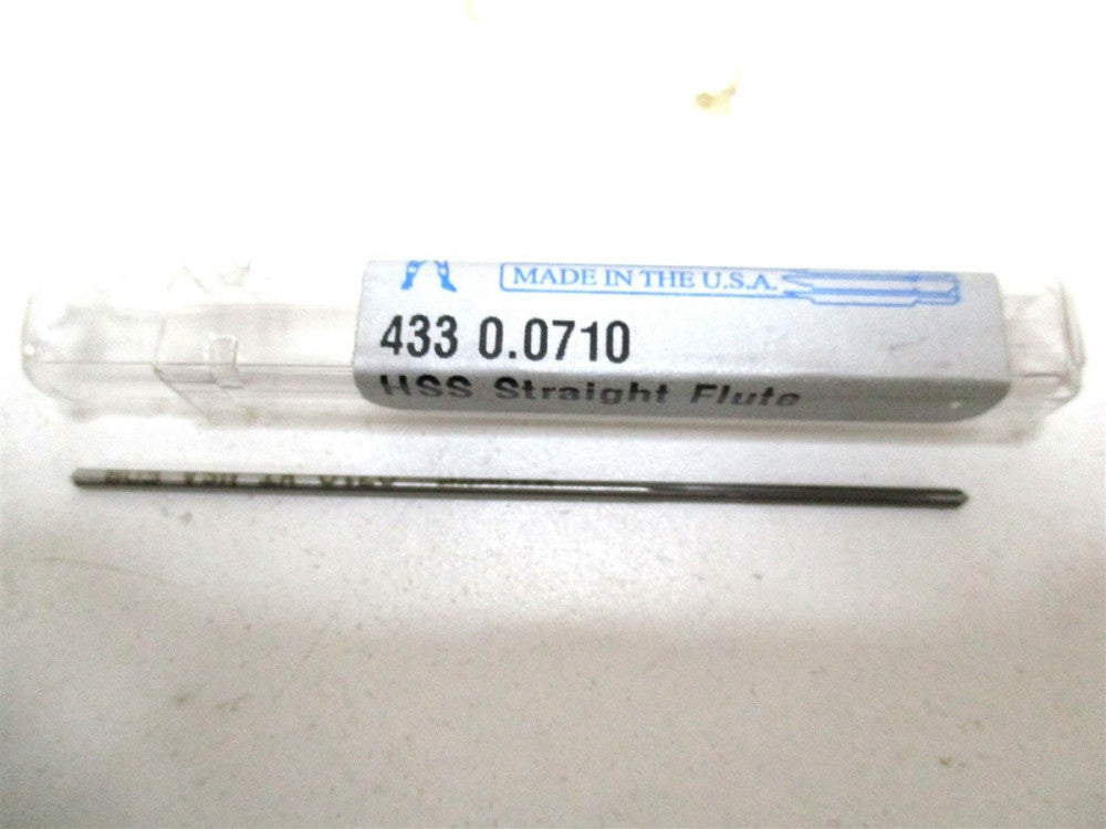 Yankee (433-.0710) .0710" 3" OAL 4-Flute Straight Shank RH HSS Chucking Reamer