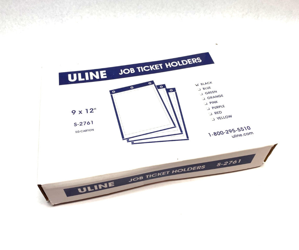 ULine S-2761 Black Job Ticket Holders 9" x 12" PKG OF 50