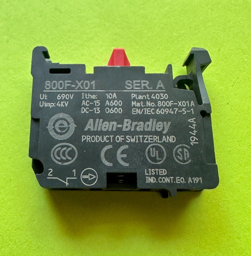 Allen-Bradley 800F-X01 Series A Contact Cartridge NC Latch Mount New Fast Ship
