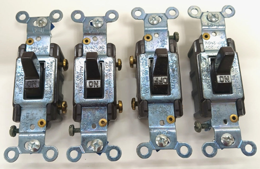 EAGLE SINGLE PHASE SWITCH 1/2 HP 120V 2 HP 240V AC ONLY 15 A 120V/277V LOT OF 4