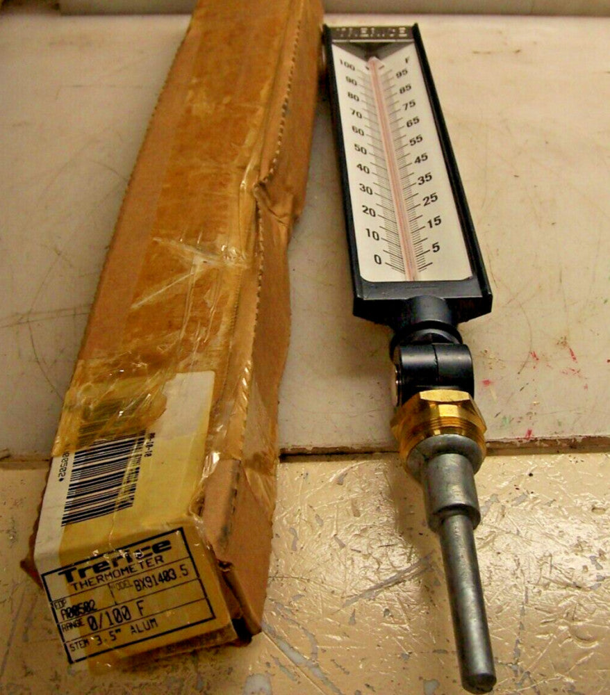 NEW TRERICE 0 TO 100º F THERMOMETER 3.5" ALUMINUM STEM  BX91403.5