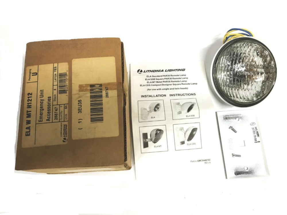 Lithonia Lighting Metal Single Sealed Remote Lead Lamp ELA-W-MT-H212 NOS