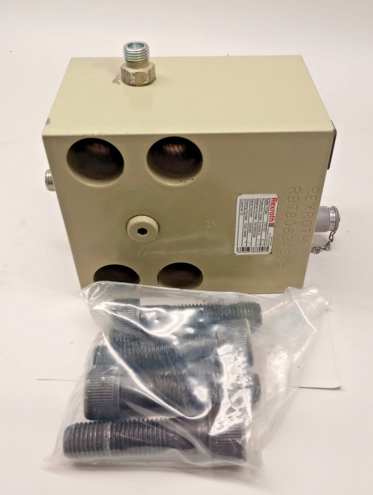 Rexroth R978063346 Used Valve Block 2-inch casting # R978063484-1