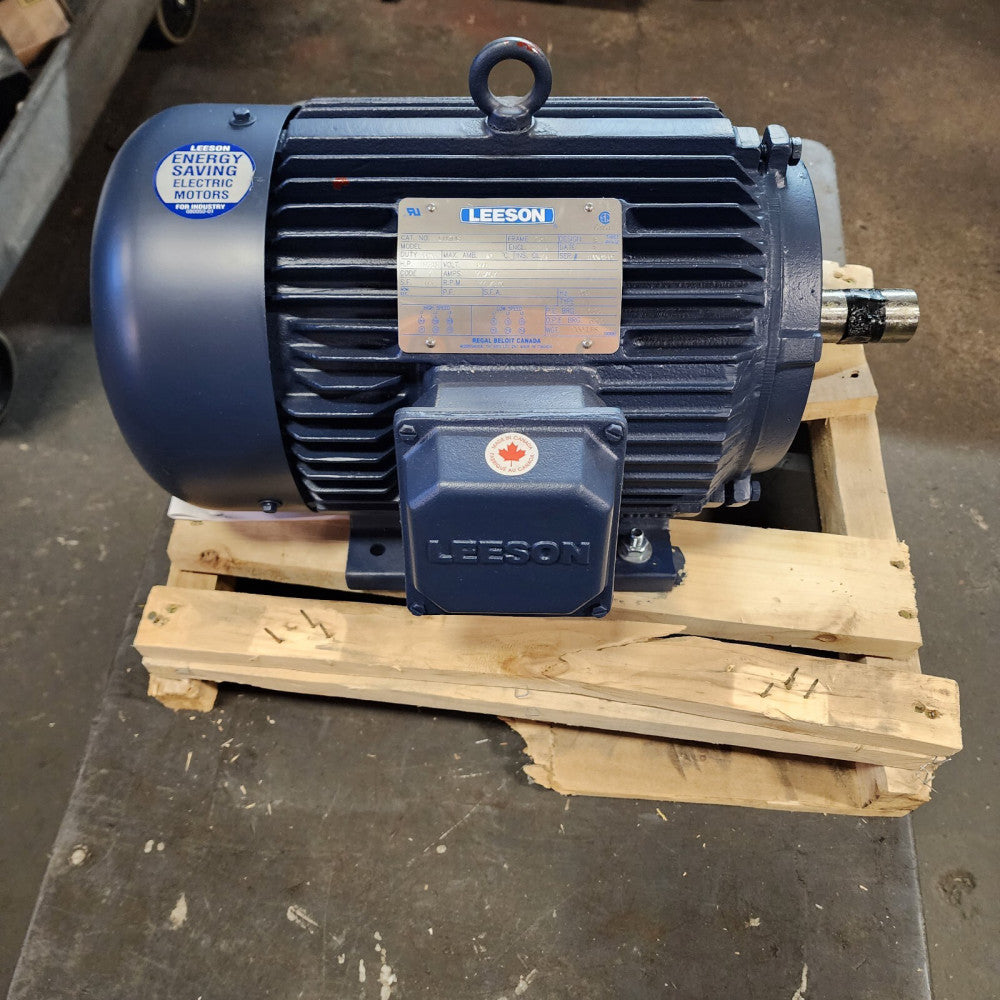 NEW LEESON 5/2.5 HP ELECTRIC MOTOR 460 VAC 3 PHASE 1775/876 RPM 215T C142148