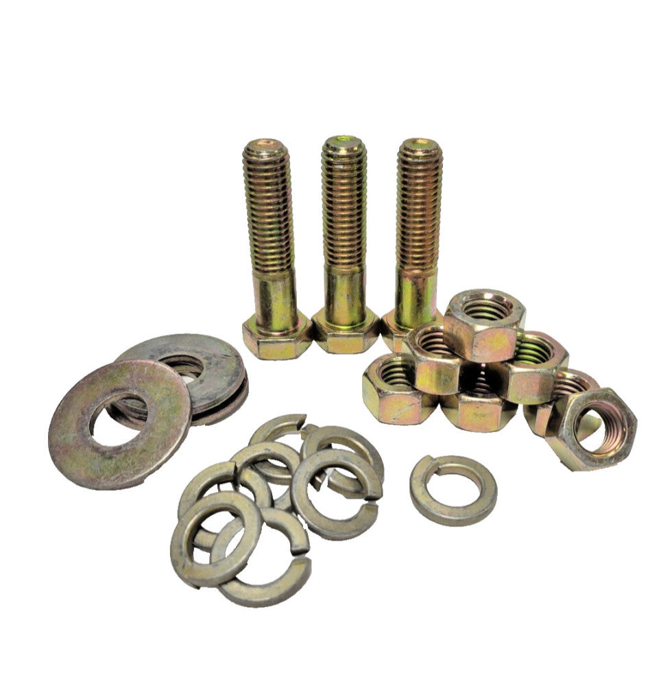 HEX  BOLT ASSORTMENT WITH WASHERS  AND NUTS YELLOW ZINC **LOT OF 23**